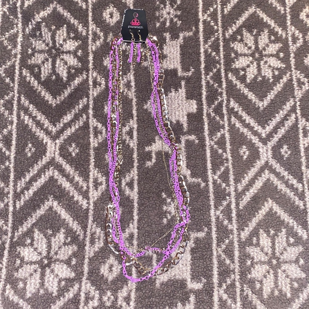 Paparazzi Chain Necklace and Earrings Set